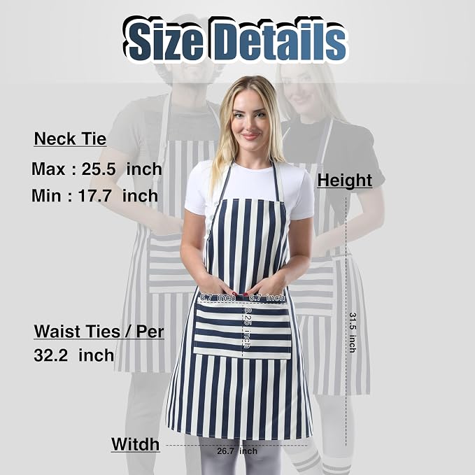 TOSHEX Kitchen Apron Waterdrop Resistant Cotton Apron - Image 6