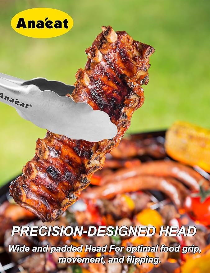 Anaeat 7" Mini Cooking Tong Stainless Steel - Image 9