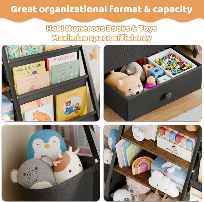 HAVLOTII Kids Bookshelf and Toy Storage - Image 3