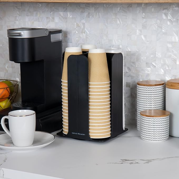 Mind Reader Cup and Lid Carousel, Countertop Org, Coffee Bar, Beverage Cup - Image 2