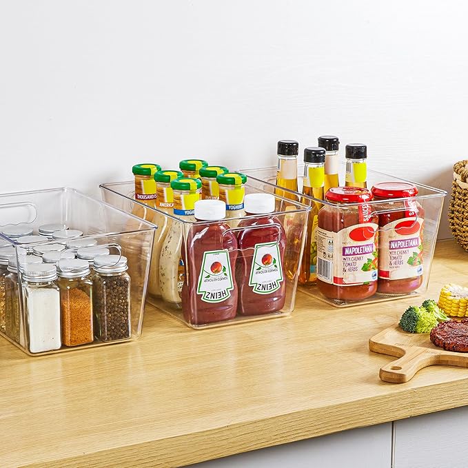 YIHONG 12 Pack Clear Pantry Organizer Bins, Plastic Containers - Image 7