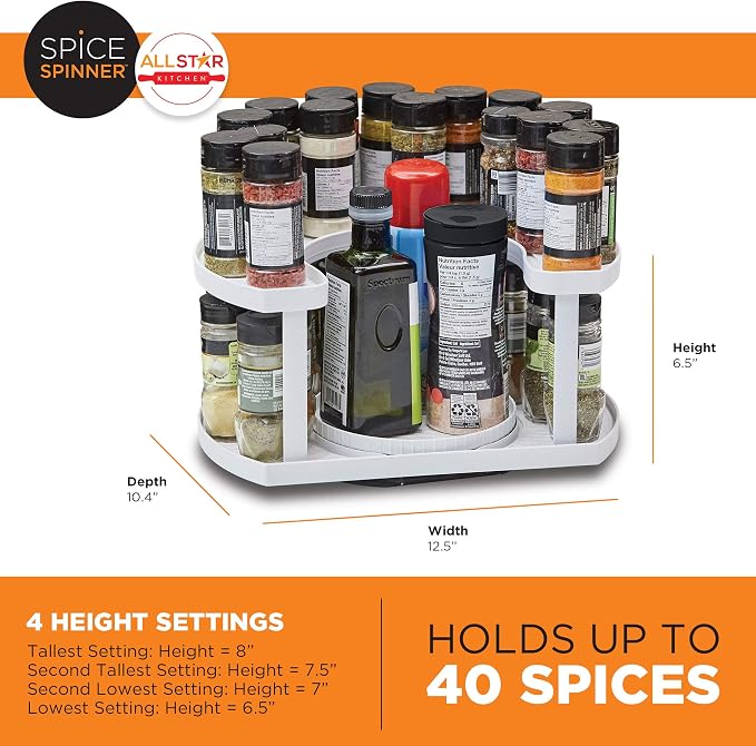 Allstar Innovations Spice Spinner Two-Tiered Spice Organizer & Holder That - Image 4