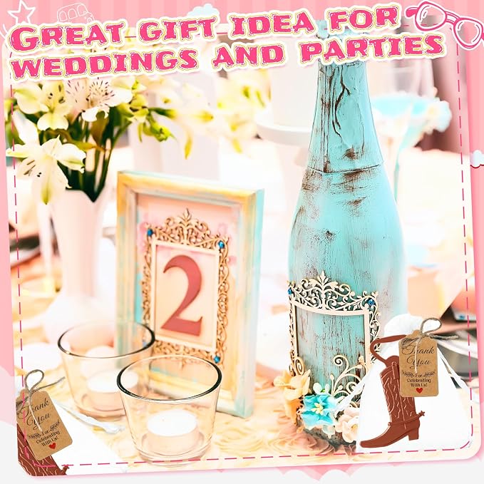 Meanplan 99 Pcs Cowboy Boot Bottle Opener Set Cowgirl Western Derby Wedding - Image 4