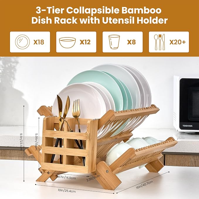 NOVAYEAH Bmaboo Dish Drying Rack - Image 3