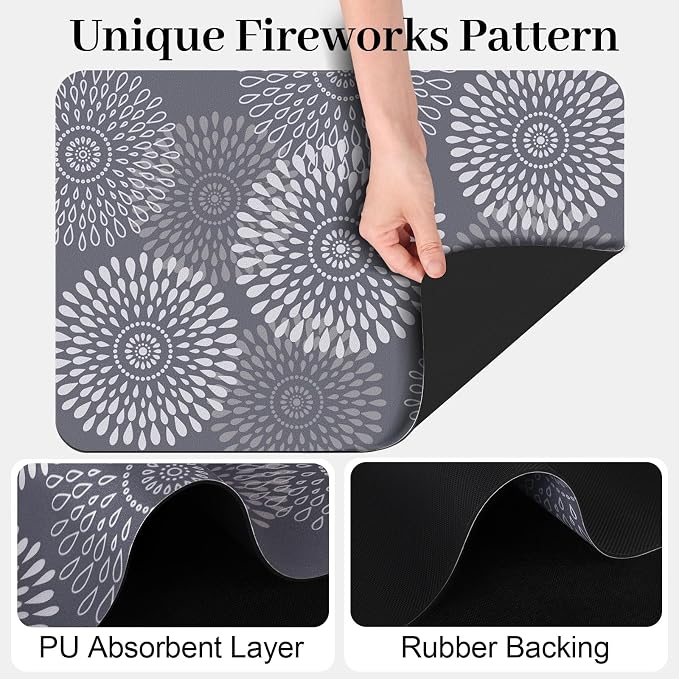 LuxStep Dish Drying Mat Super Absorbent Kitchen Counter Mat Rubber Backing - Image 6