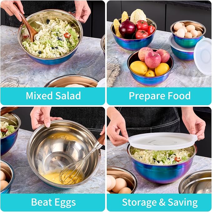 4 Piece Rainbow Mixing Bowls - Image 5