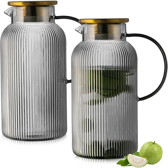 Buaic 2 PACK Glass Pitcher by Buaic
