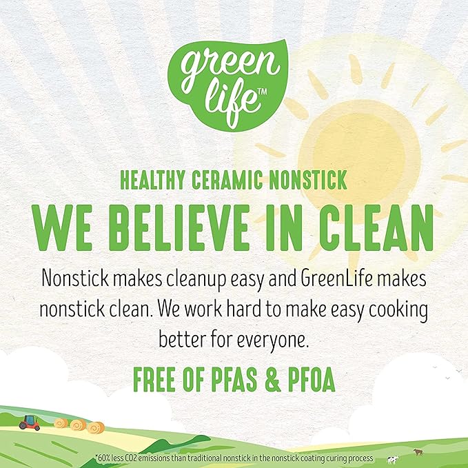 GreenLife Soft Grip Diamond Sandstone Healthy Ceramic Nonstick, 2QT Saucepan Pot - Image 3