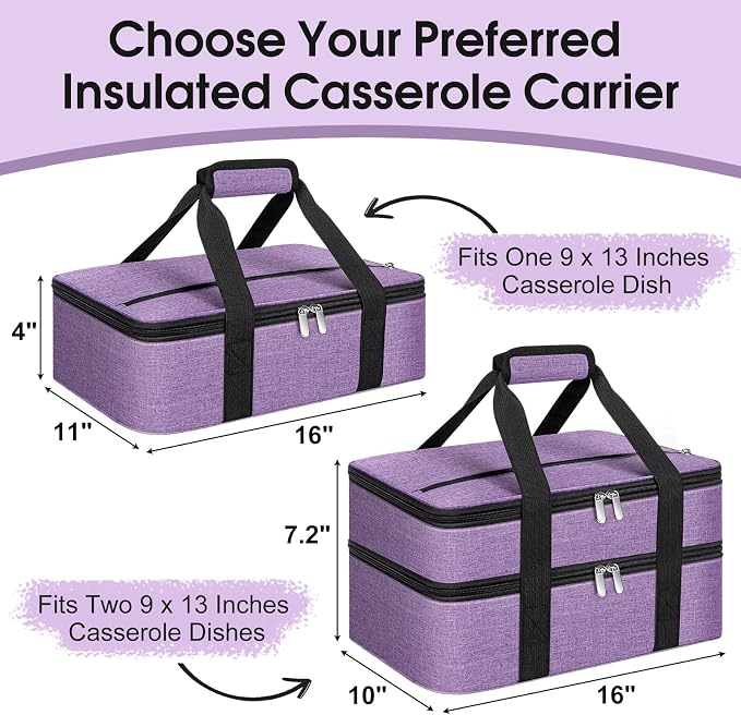 Insulated Casserole Carrier, Portable Casserole Carrier - Image 2