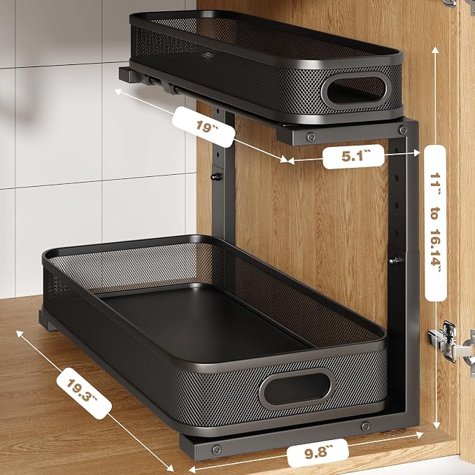 2 Pack 19.3IN-Depth Under Sink Organizer - Image 2