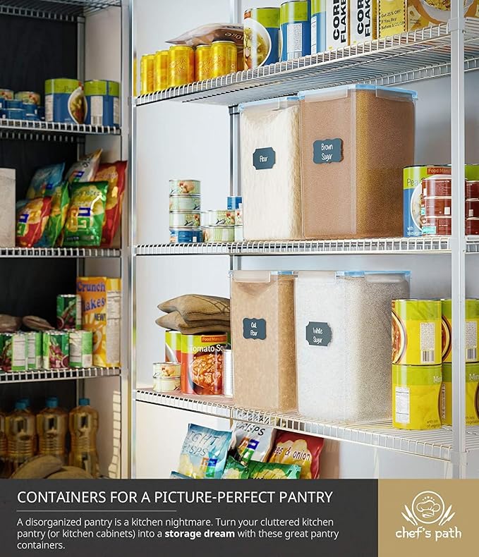 Chef's Path Extra Large Airtight Flour and Sugar Storage Containers - Image 8