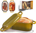 4.6-Quart Oval Dutch Oven for Bread Baking, 2 in 1 Cast Iron Bread Pan by Bakethewarmthoflife