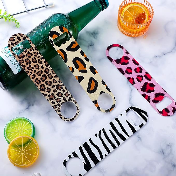 4 Pcs Flat Bottle Opener Heavy Duty Stainless Steel Bottle Opener Beer Flask - Image 6