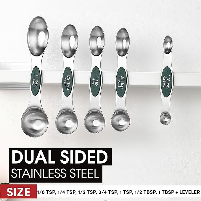 Spring Chef Stainless Steel Magnetic Measuring Spoons Set of 8 - Image 3