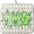 Giwawa Patrick Dish Drying Mat for Kitchen Green Clovers Grey Buffalo Plaids by Giwawa