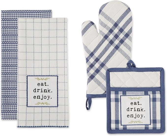 DII Home Sweet Farmhouse Kitchen Collection, Potholder/Oven Mitt/Dishtowel Set - Image 2
