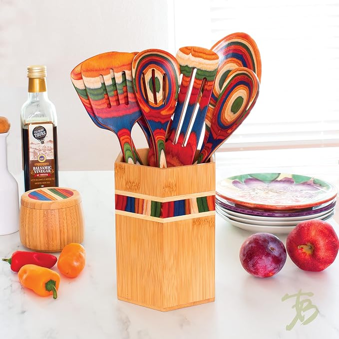 Totally Bamboo Baltique Marrakesh Collection Kitchen Utensil Holder, Large - Image 2