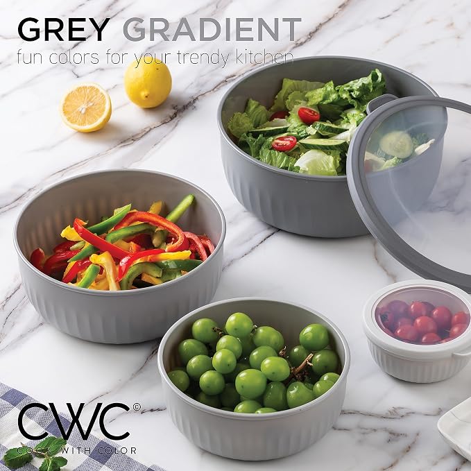 COOK WITH COLOR Prep Bowls with Lids- Wide and Deep Nesting Plastic Small - Image 2