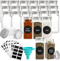 WUWEOT 24 Pack Plastic Spice Jars, 4 oz Spice Bottle Square Seasoning Containers by WUWEOT