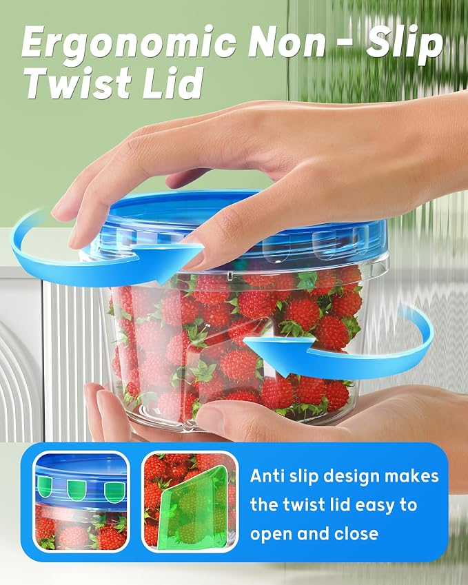 BiuLeon 12 Pack-17oz Freezer Storage Containers, Plastic Food Storage Containers - Image 3