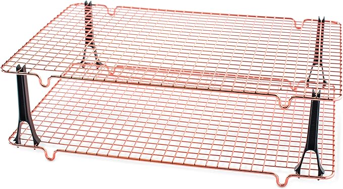 Nordic Ware Stackable Cooling 2 Copper Racks Plus 4 Snap-On Legs, 16.875 in × by NordicWare