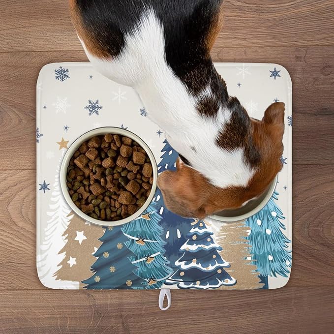 Christmas Tree Dish Drying Mat for Kitchen Counter 18x16 Inch Xmas Snowflake - Image 8