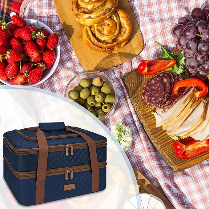 Quilted Insulated Double Casserole Carrier - Image 6