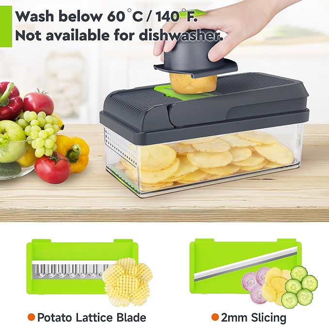 MealHelper 12-in-1 Vegetable Chopper, 7 Blade Veggie Chopper, Practical Food - Image 3