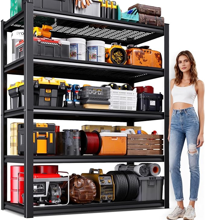 72"Hx59"Wx20"DGarage Shelving-2500 lbs 5 Tier Storage Shelves, Adjustable Heavy by Unknown
