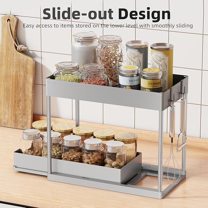 Simple Trending Under Sink Organizer 2 Pack, Sink Pull-Out Sliding Storage - Image 4