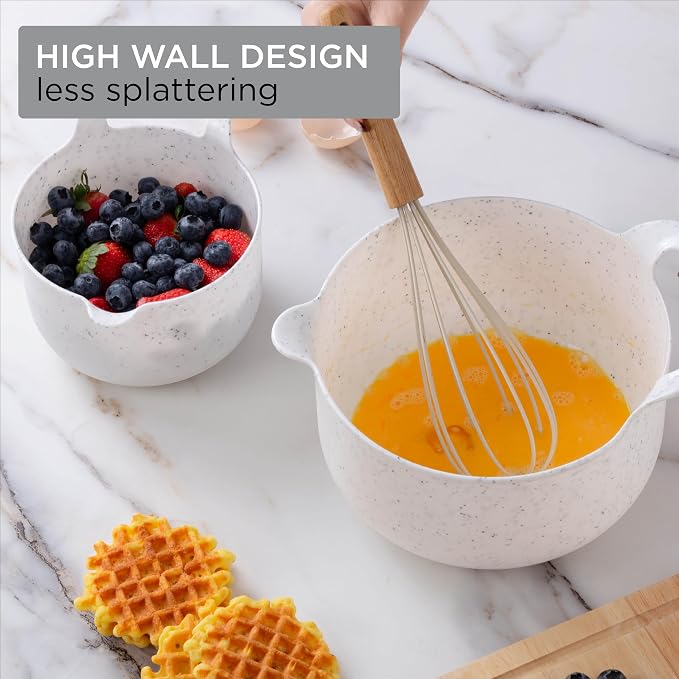 COOK WITH COLOR Nesting Plastic Mixing Bowl Set with Pour Spouts and Handles - Image 7