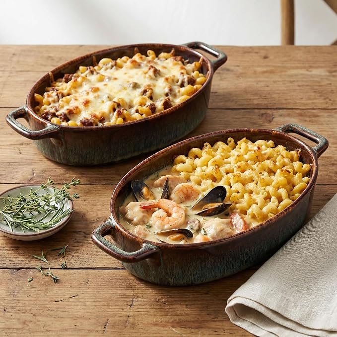 9" x 6" Porcelain Oval Casserole Dishes, 2 pieces Baking Dish - Image 5