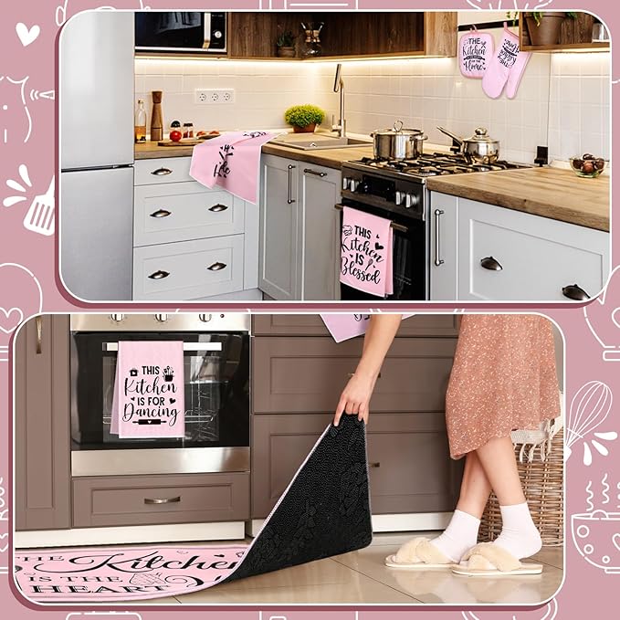 Fourluoo 10 Pcs Farmhouse Kitchen Decor and Accessories Set 4 Kitchen Towels 2 - Image 6