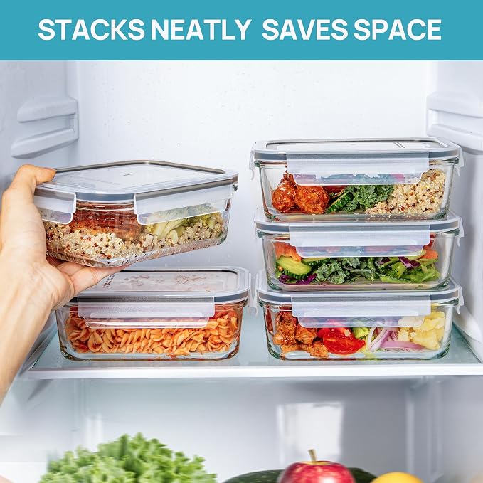 Vtopmart 5Pack 30oz Glass Storage Containers - Image 5
