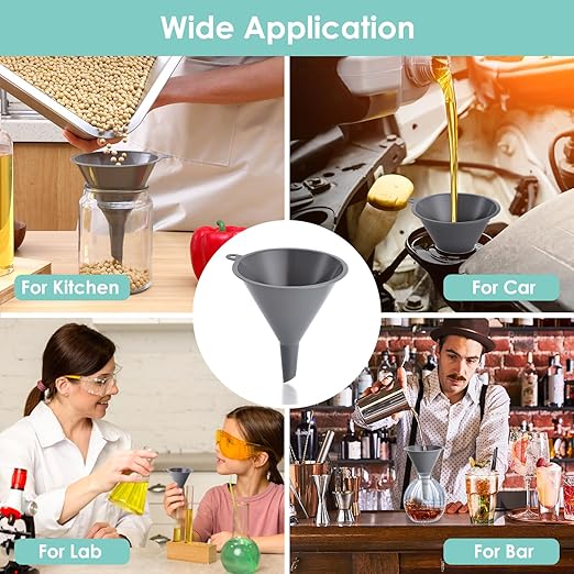 Plastic Kitchen Funnel Set of 3, Durable Round Food Grade Cooking Funnels - Image 6