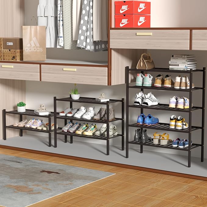 ROMGUAR CRAFT 5 Tier Bamboo Shoe Rack - Image 4