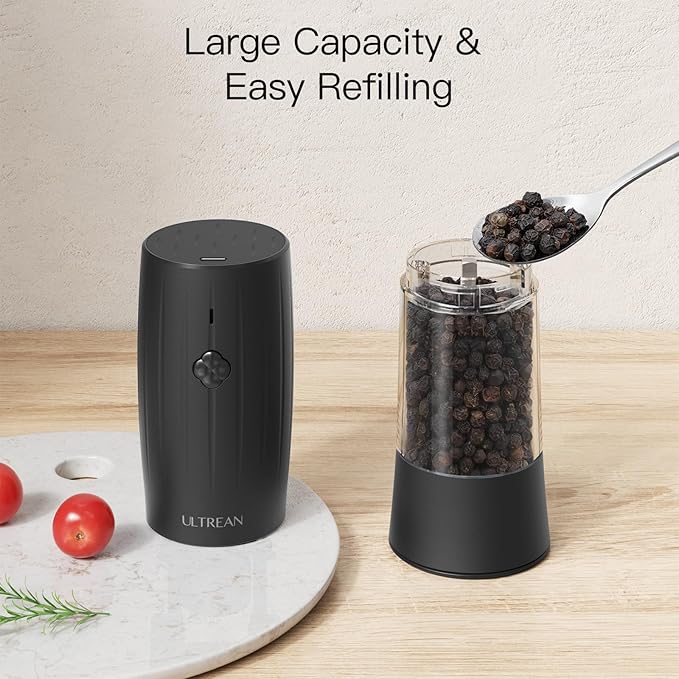 Ultrean Electric Salt and Pepper Grinder Set, USB-C Rechargeable, Salt and - Image 5