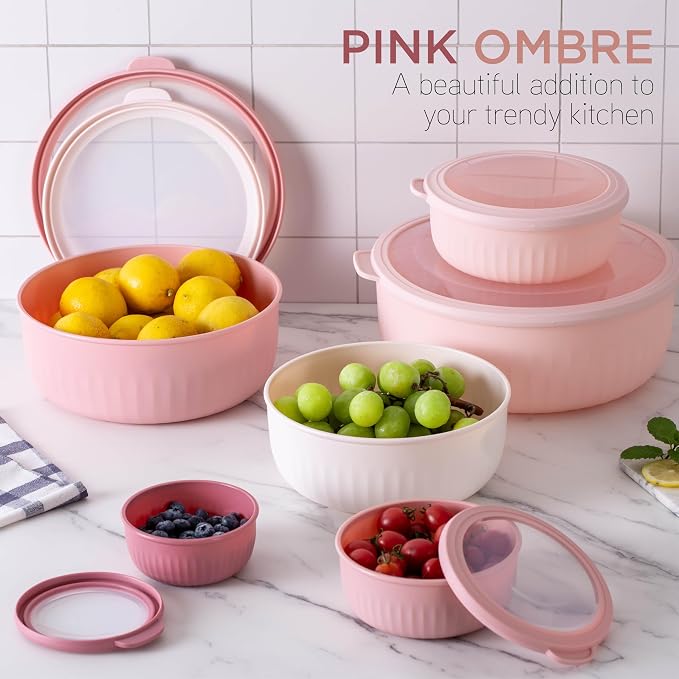 COOK WITH COLOR Prep Bowls with Lids- Wide and Deep Nesting Plastic Small - Image 4