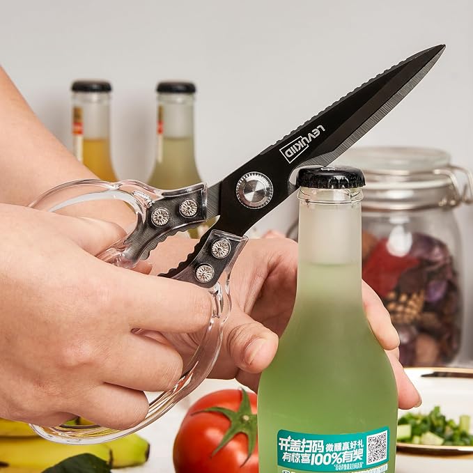 Rust-Resistant Kitchen Scissors, Transparent and Stylish Handle, Suitable - Image 4