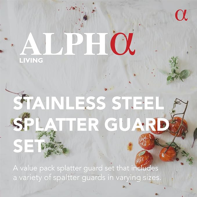 Alpha Living 60134ST Set of 3 Splatter Screens – 13", and 9.5" Stainless Steel - Image 2