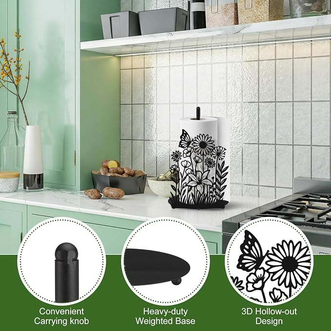 Wildflower Kitchen Countertop Paper Towel Holder Decorative Paper Towel Holder - Image 5