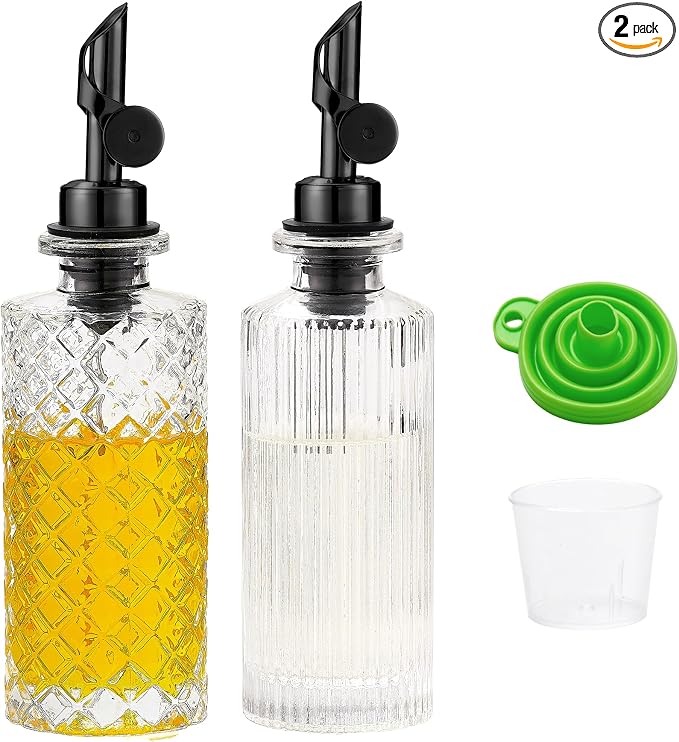 Glass Olive Oil Dispenser Bottle Small, 6.5 Oz/ 200 ml Coffee Simple Syrup by MOLADRI