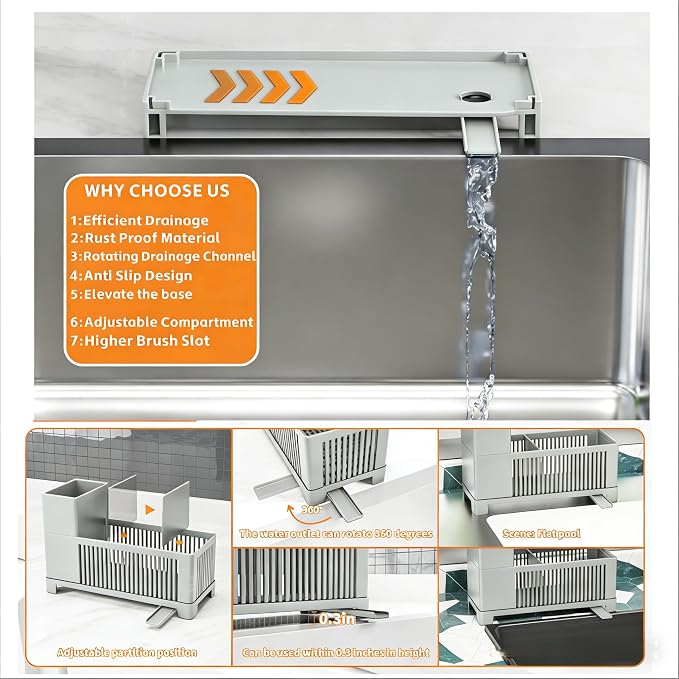 Rustproof Kitchen Sink Organizer - Image 4