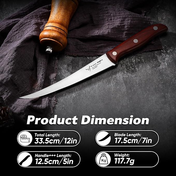 TAN REN 7-Inch Stainless Steel Boning Knife, Meat Cutting Knife - Image 5