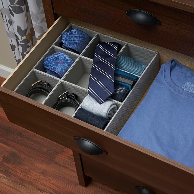 Household Essentials Grey 728-1 Deep 9 Section Drawer Organizer Box - Image 2