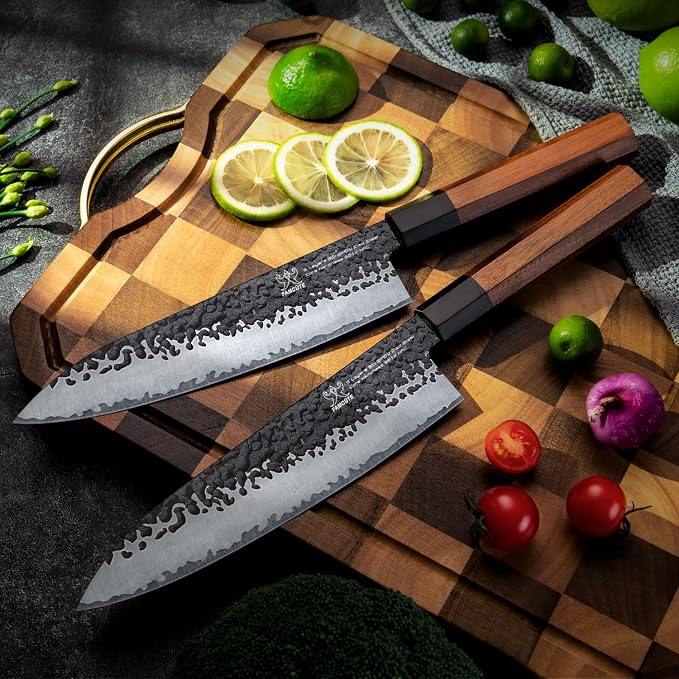 FAMCÜTE 8 Inch Japanese Knife, Hand Forged 5 Layers High Carbon 9CR18MOV Steel - Image 5