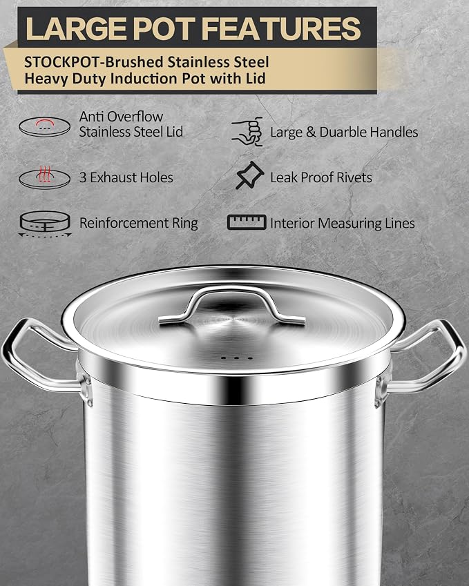 STOCKPOT 75 Quart Commercial Stock Pot - Image 3