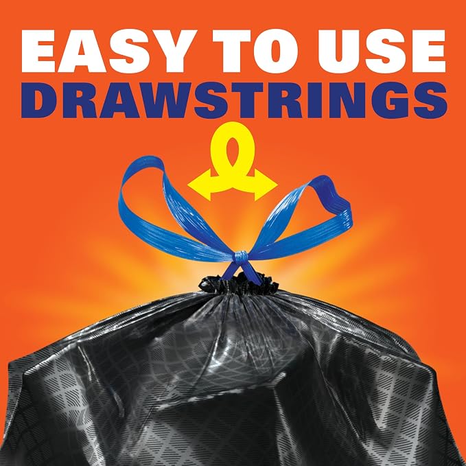 Hefty Ultra Strong 13 Gallon Trash Bags, Break Resistant Drawstring Enclosure - Image 5