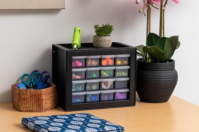 IRIS USA Small Plastic Storage Drawers, Made in USA, 16-Drawer Organizer - Image 5