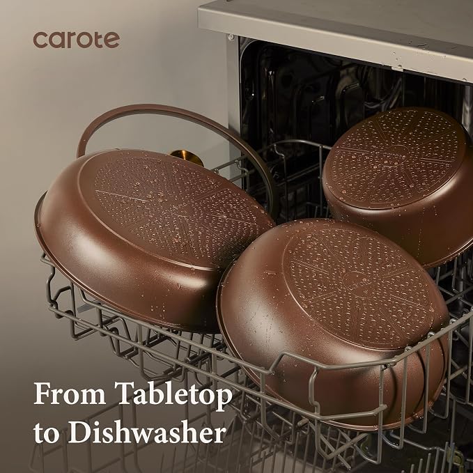 CAROTE 21pcs Pots and Pans Set, Nonstick Cookware Set Detachable Handle - Image 7